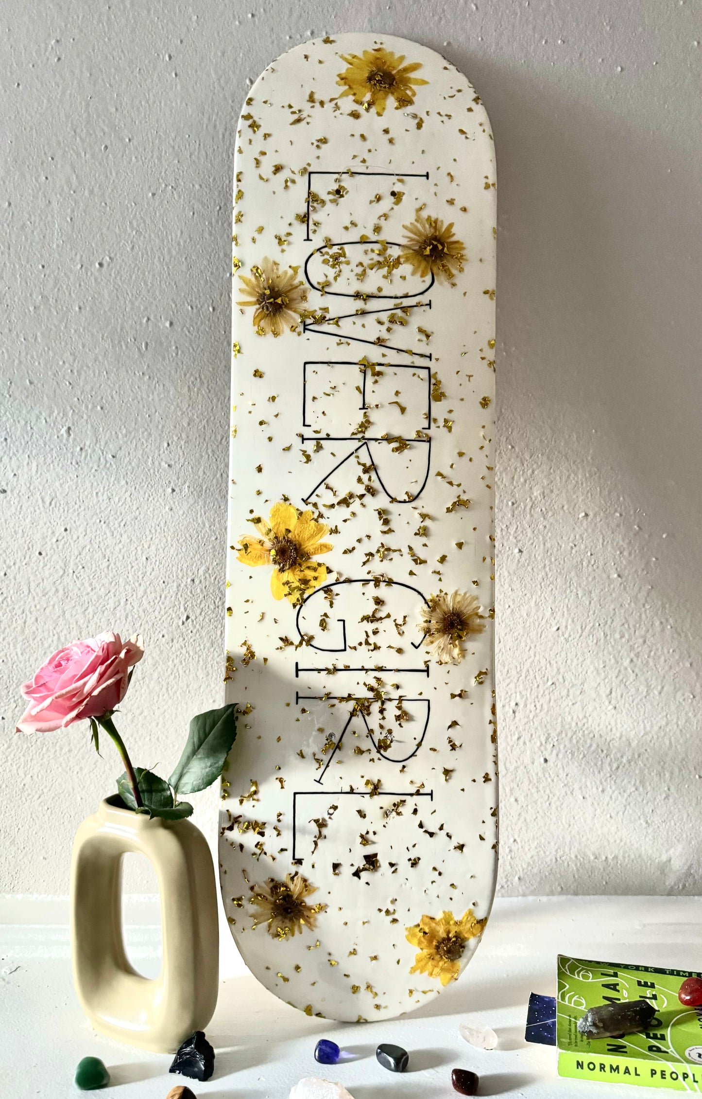 LOVER GIRL FLOWER RESIN SKATE DECK